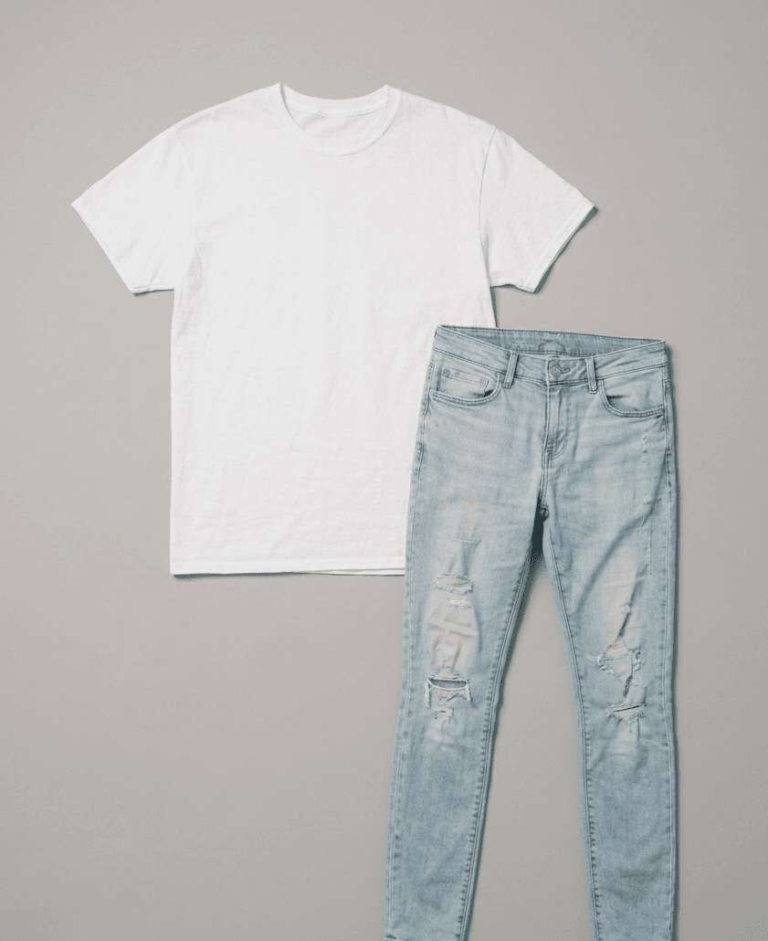 Illustrative flat-lay garment input